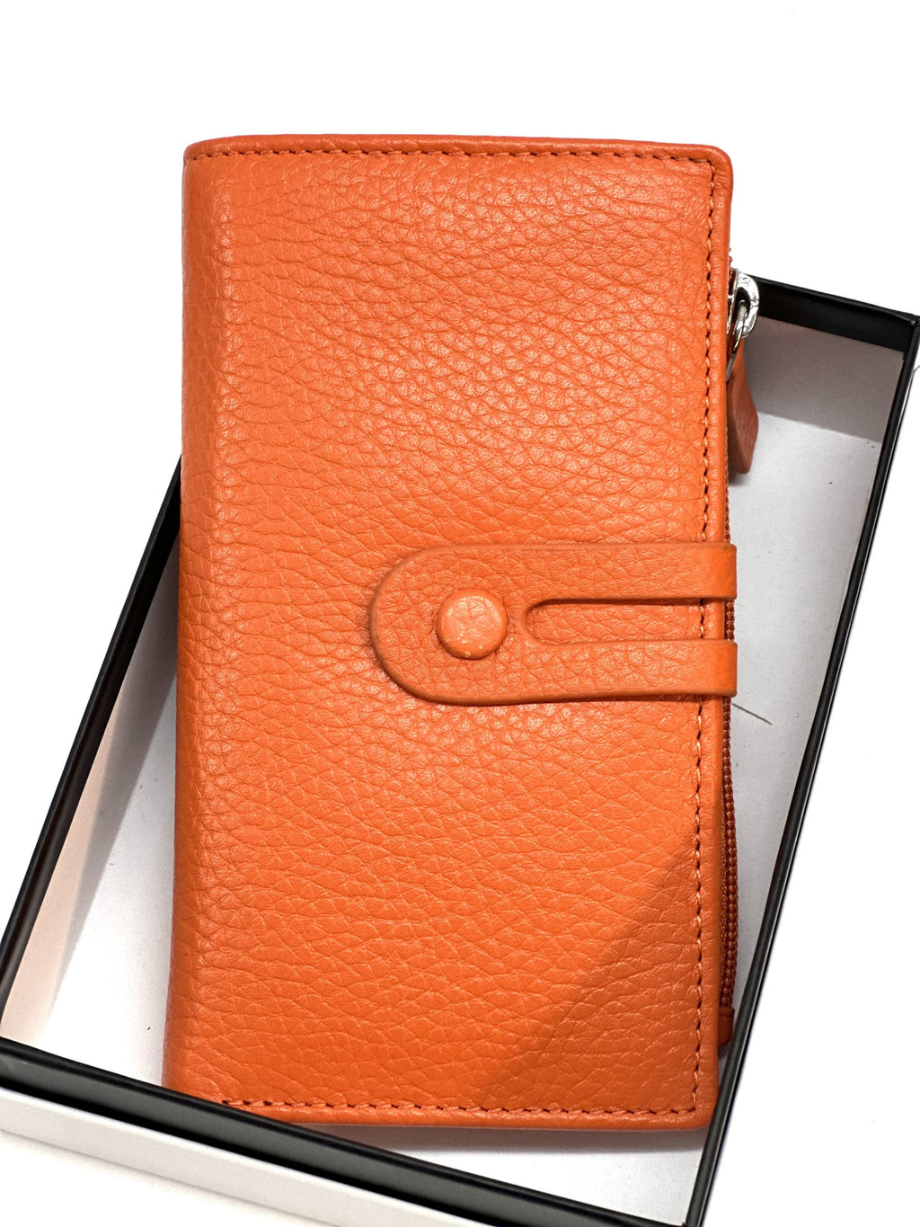 HE288 Orange Long Snap Wallet