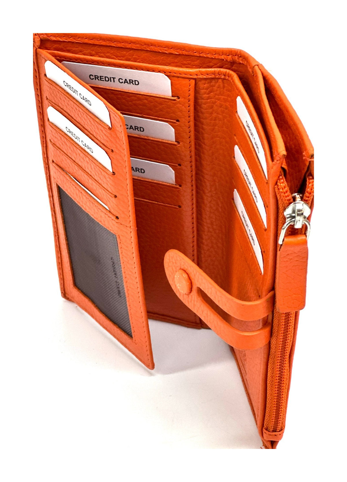 HE288 Orange Long Snap Wallet