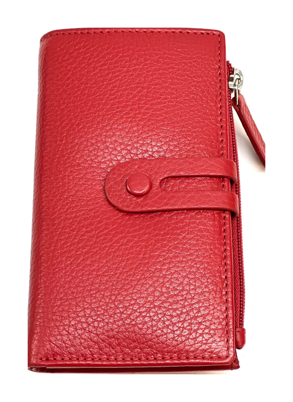 HE290 Red Long Leather Snap Wallet