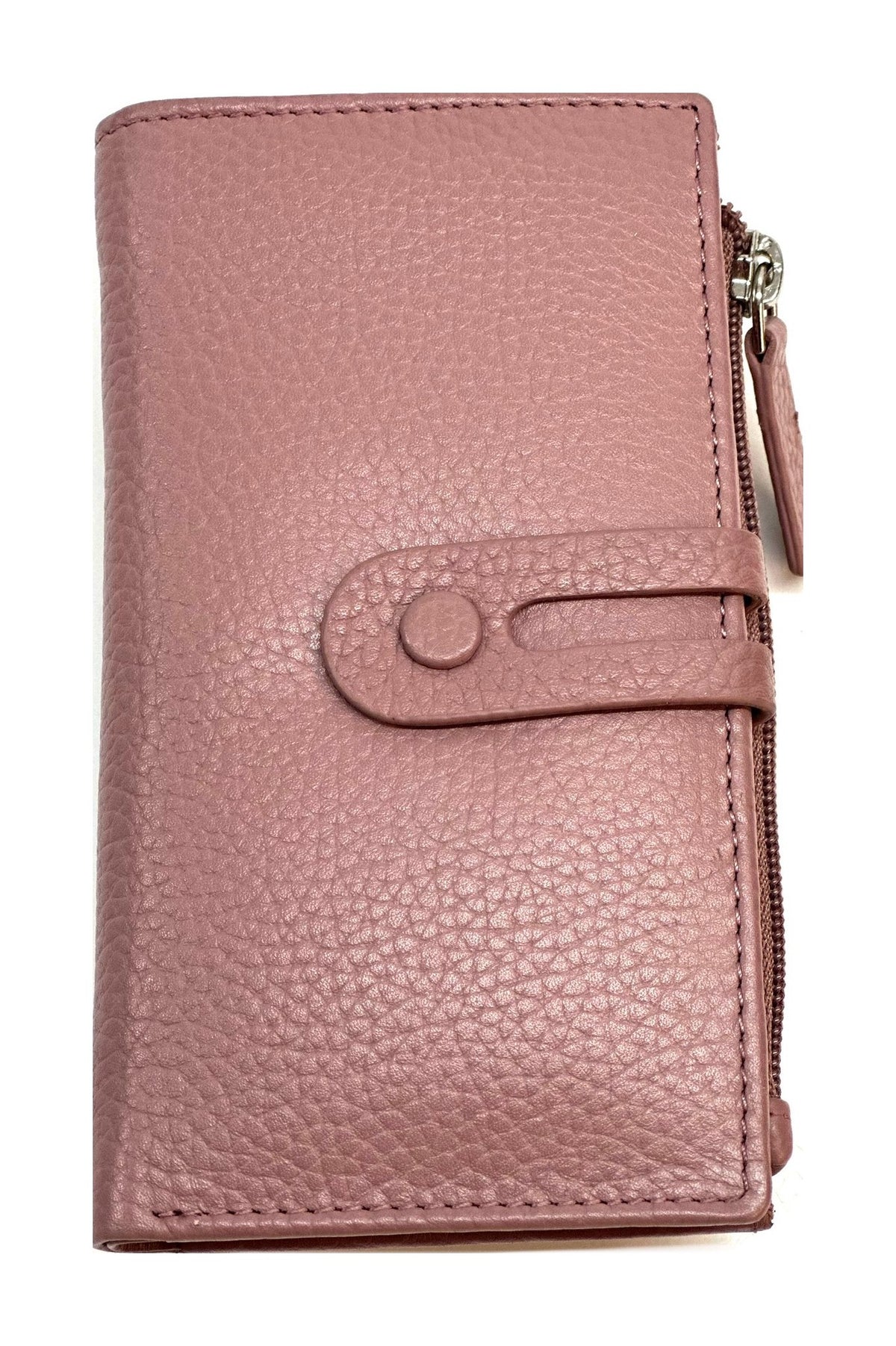 HE292 Dusty Pink Long Snap Wallet