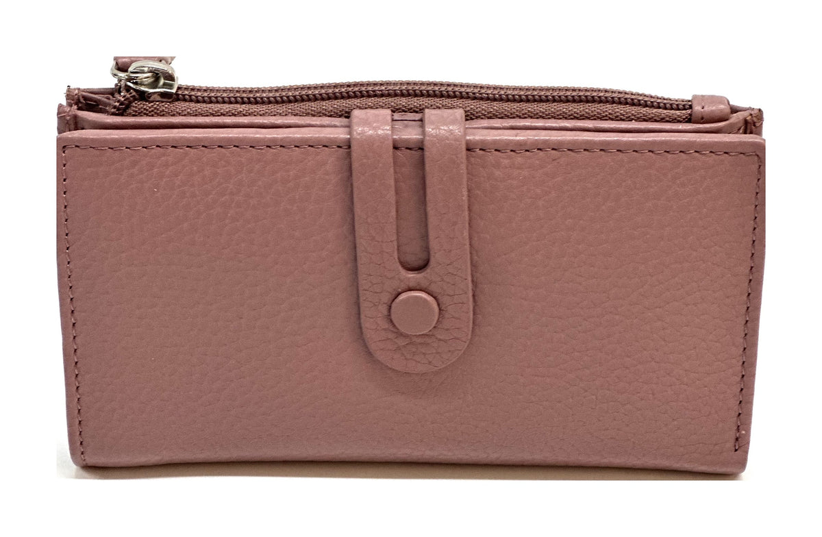 HE292 Dusty Pink Long Snap Wallet