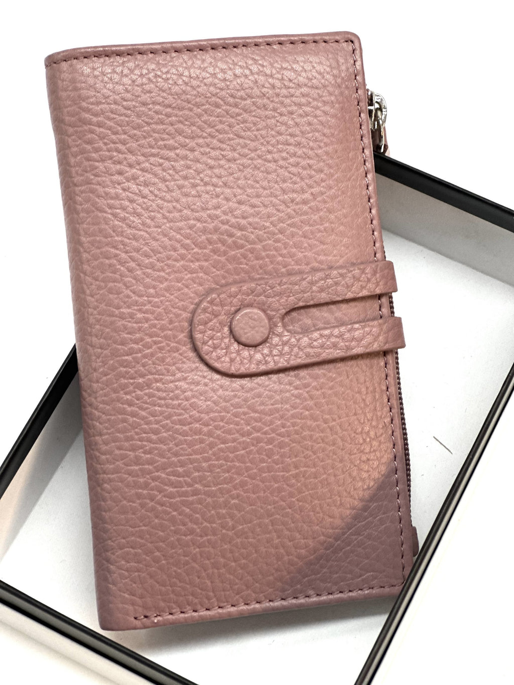 HE292 Dusty Pink Long Snap Wallet