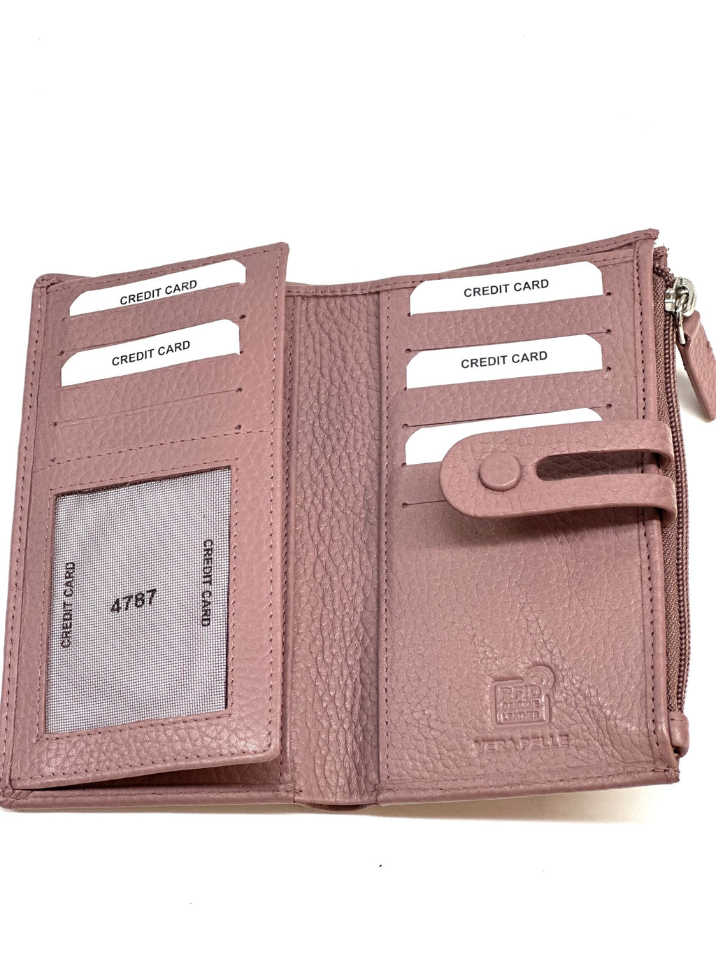 HE292 Dusty Pink Long Snap Wallet