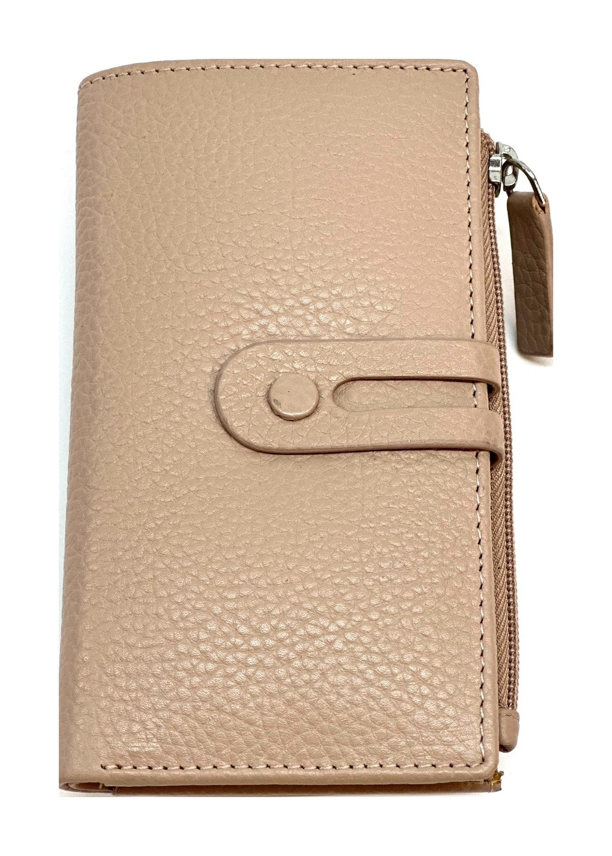 HE293 Nude Beige Long Snap Wallet