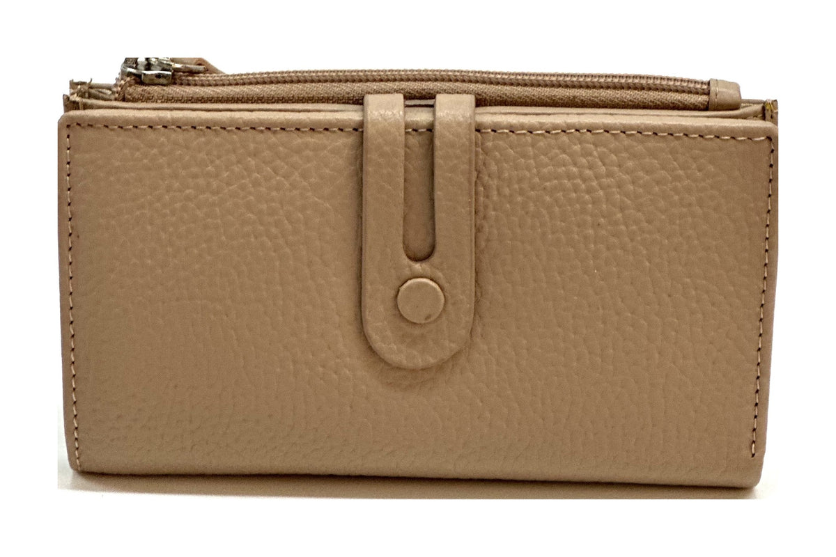 HE293 Nude Beige Long Snap Wallet