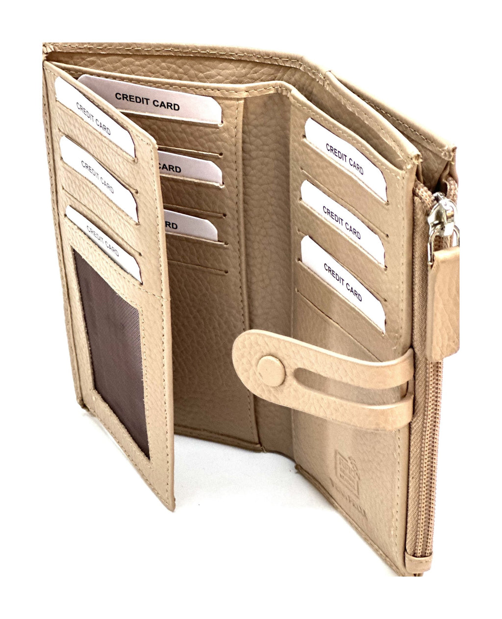 HE293 Nude Beige Long Snap Wallet