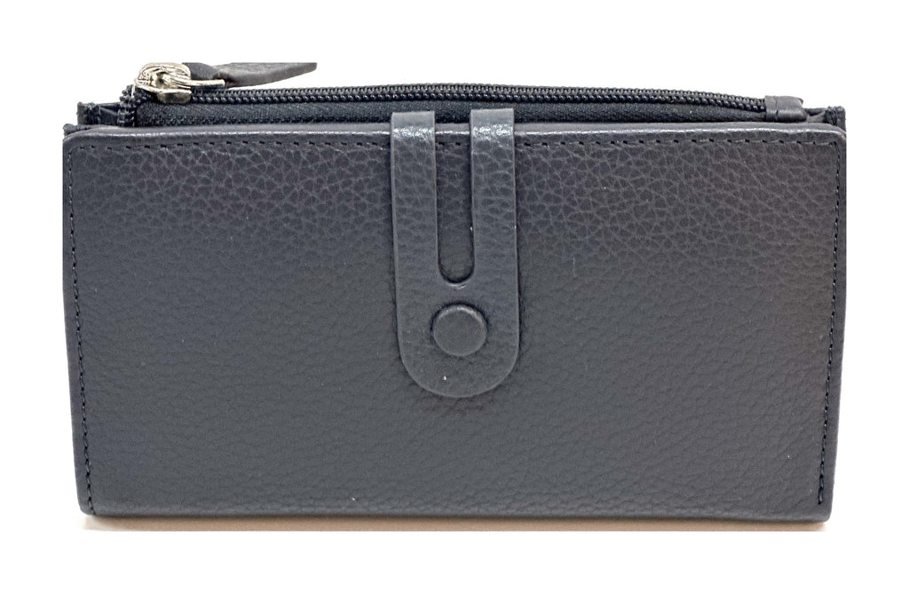 HE295 Slate Navy Long Snap Wallet