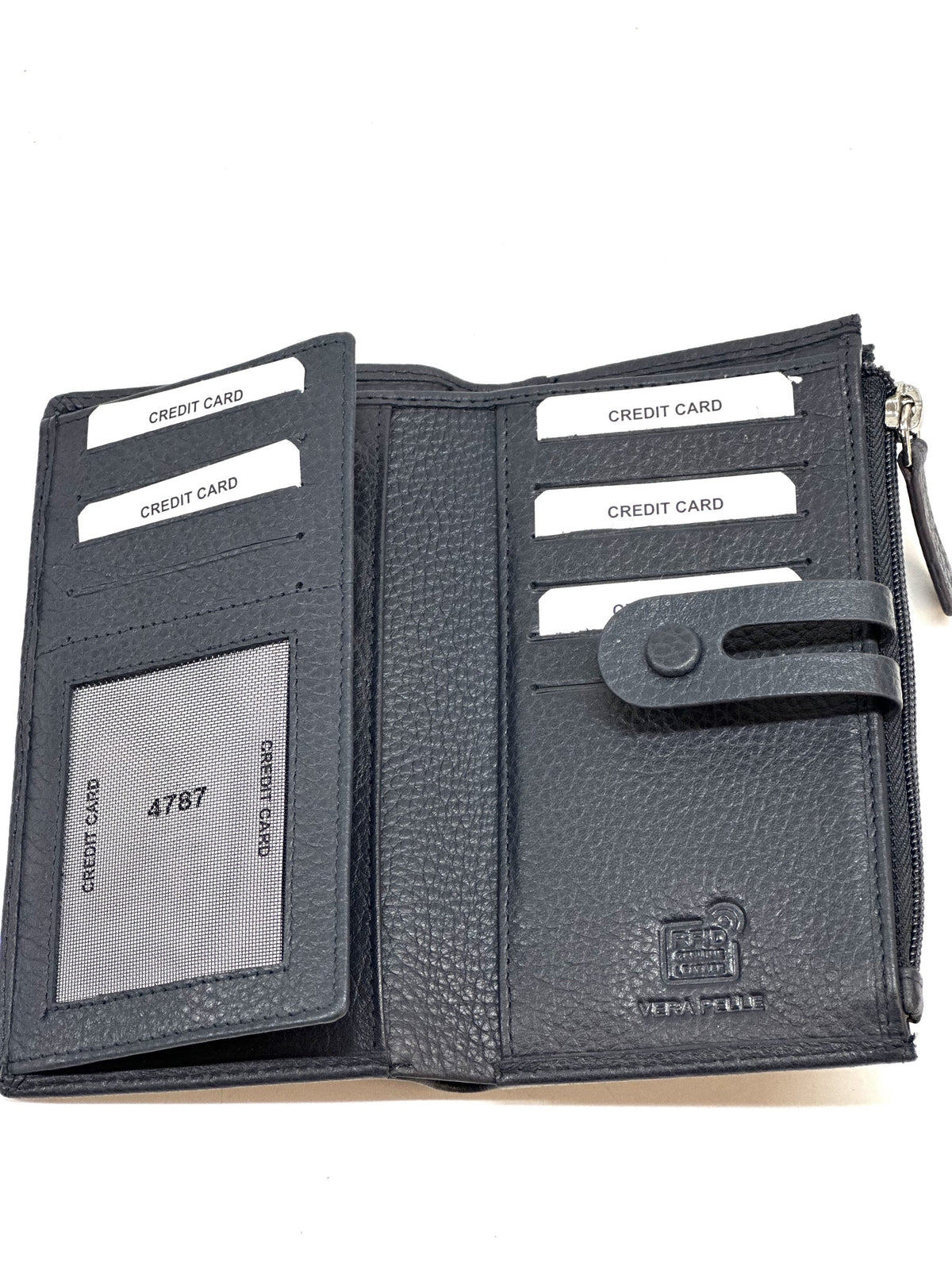 HE295 Slate Navy Long Snap Wallet