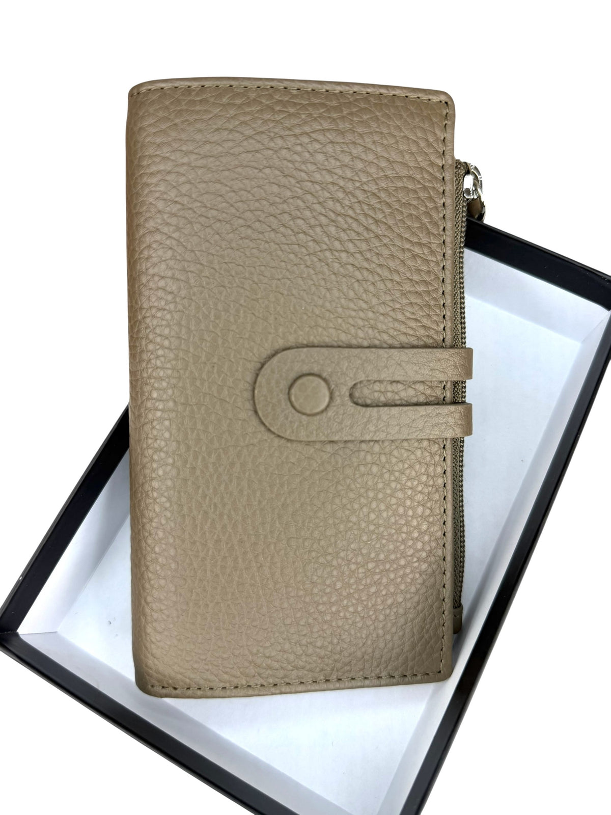 HE299 Dark Taupe Long Snap Wallet