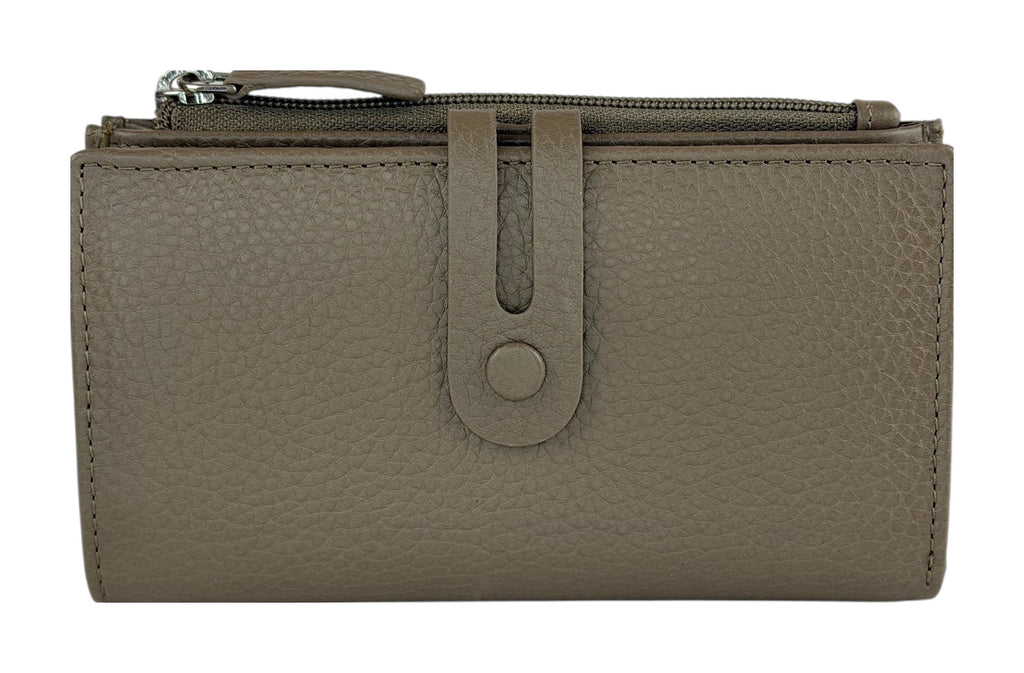 HE299 Dark Taupe Long Snap Wallet