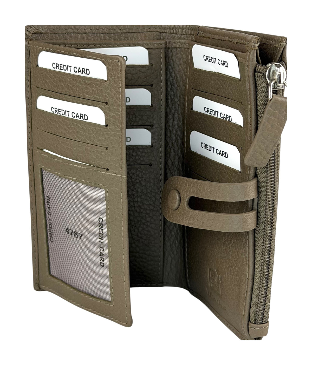 HE299 Dark Taupe Long Snap Wallet