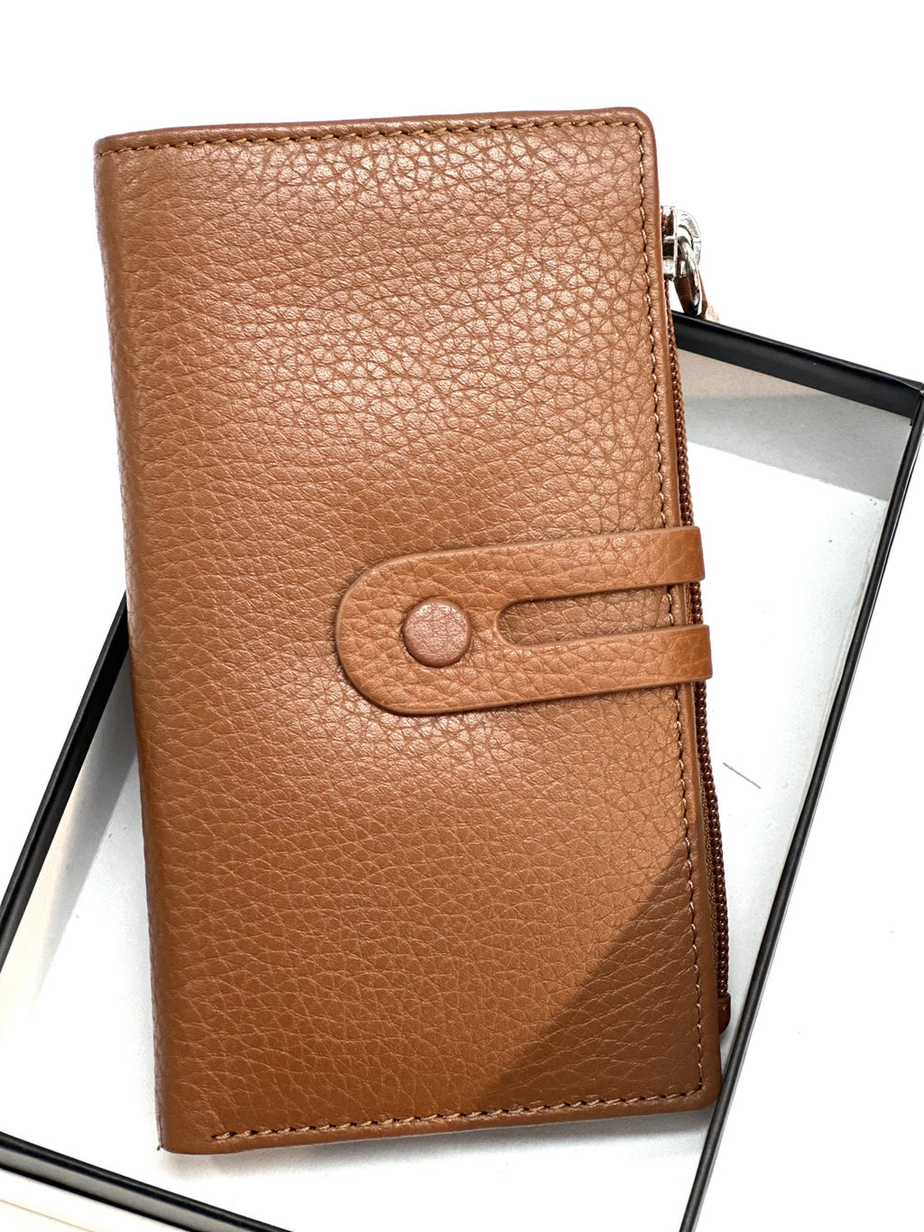 HE300 Cognac Long Snap Wallet