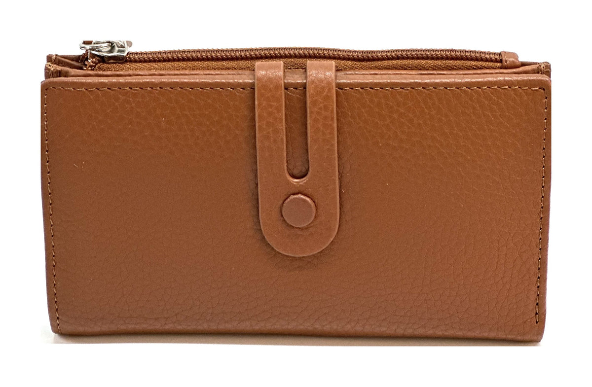 HE300 Cognac Long Snap Wallet