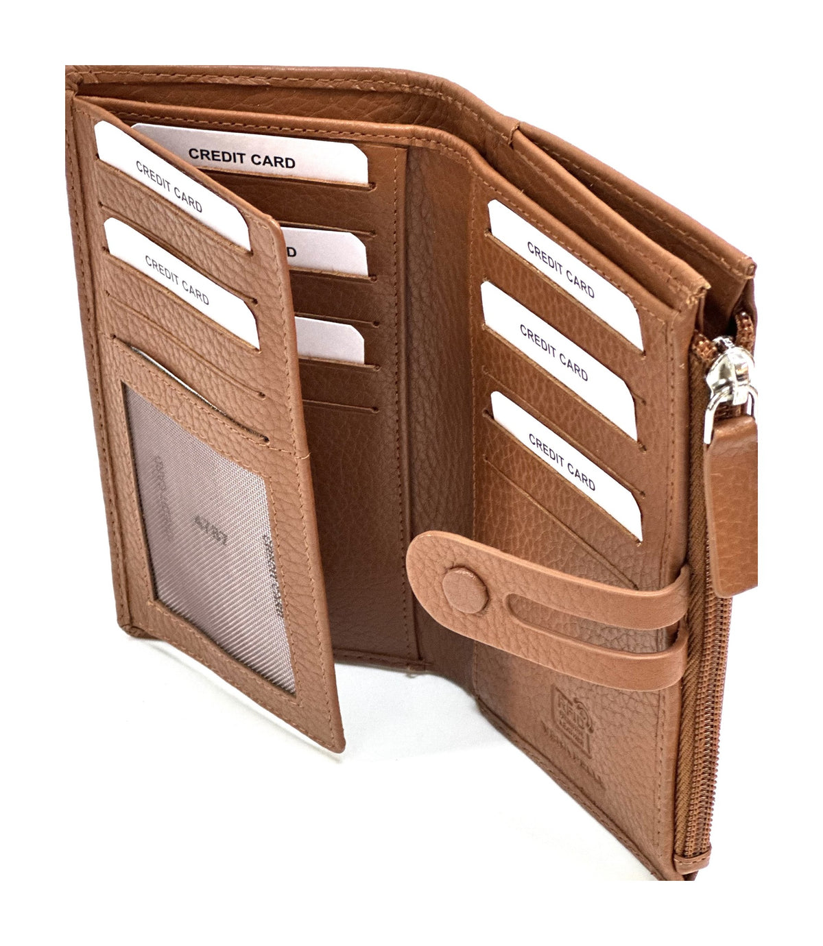 HE300 Cognac Long Snap Wallet