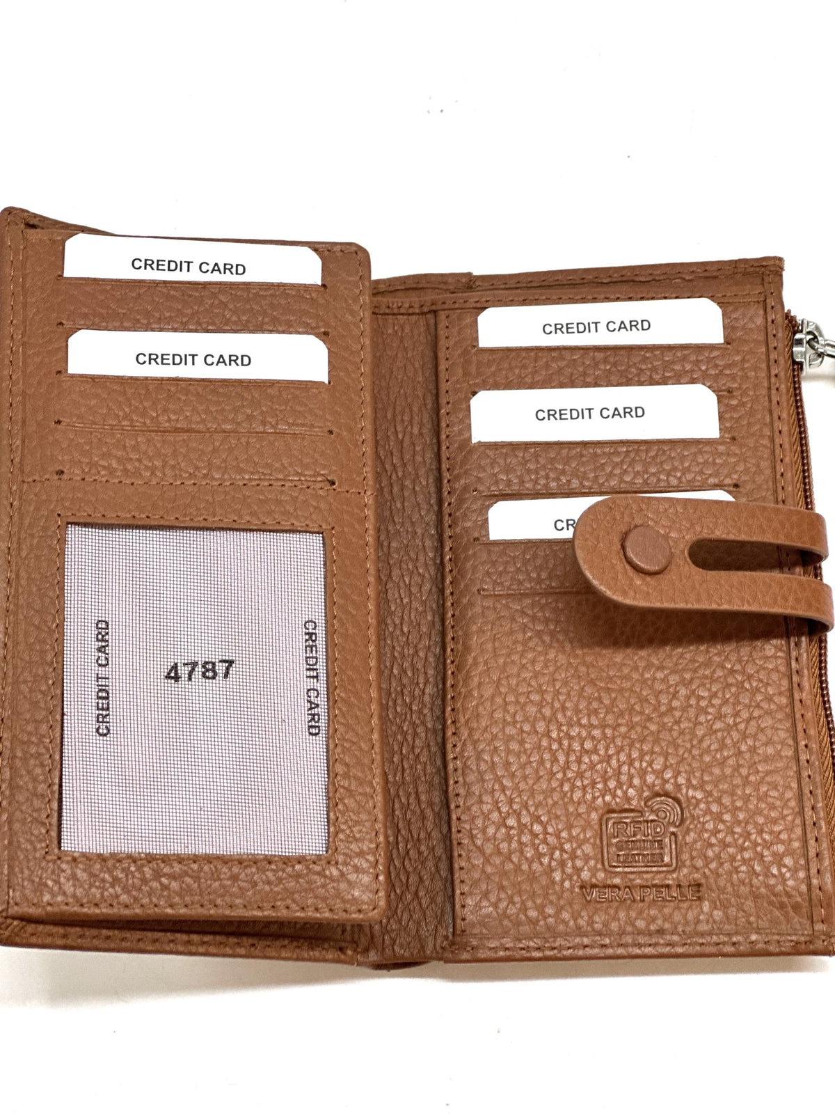 HE300 Cognac Long Snap Wallet
