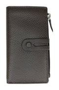 HE301 Dark Brown Long Snap Wallet