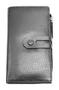 HE302 Black Long Snap Wallet
