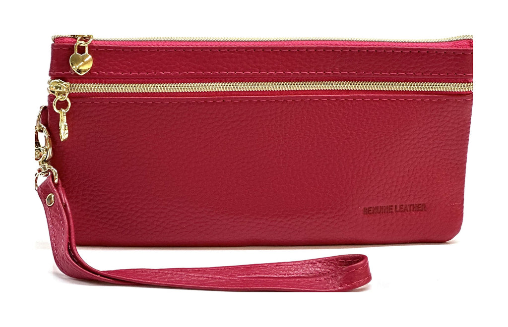 HE303 Fuchsia Wristlet Zip Wallet