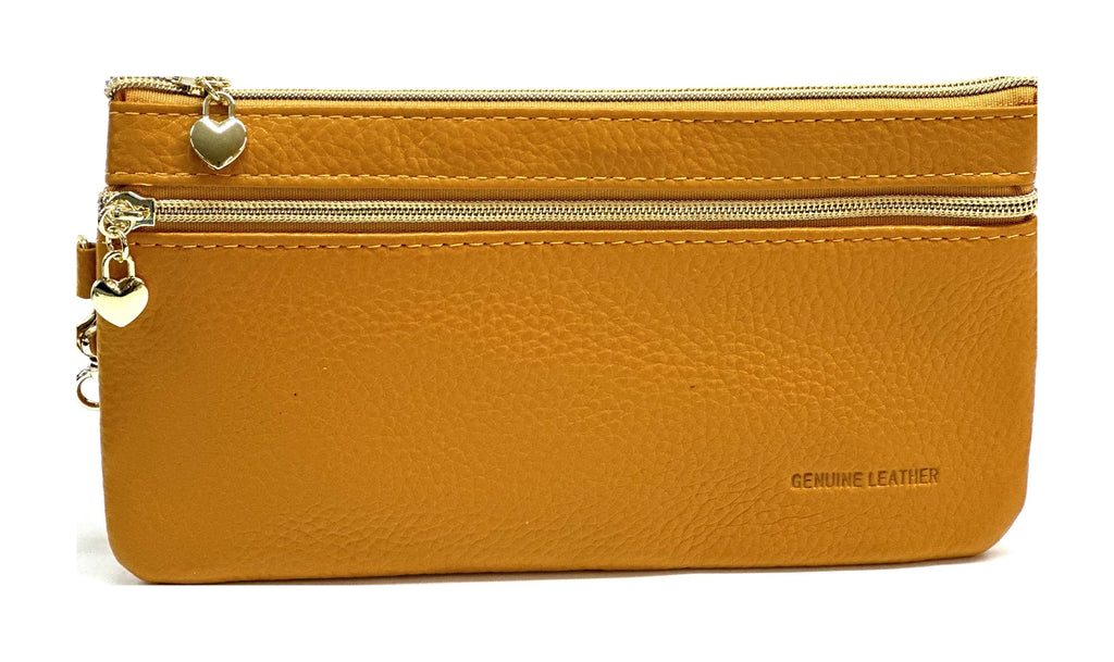 HE305 Mustard Wristlet Zip Wallet
