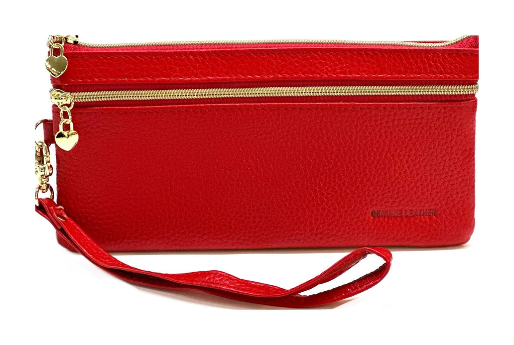 HE311 Red Wristlet Zip Wallet