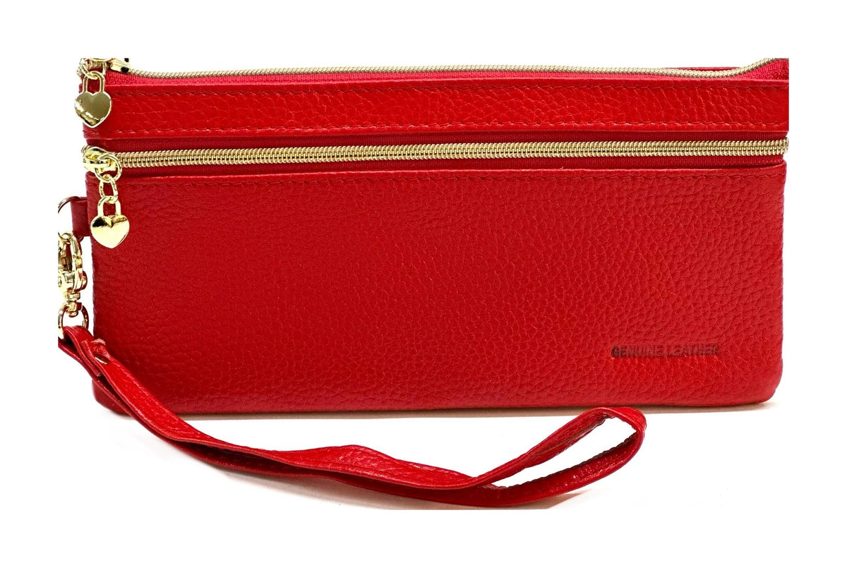 HE311 Red Wristlet Zip Wallet