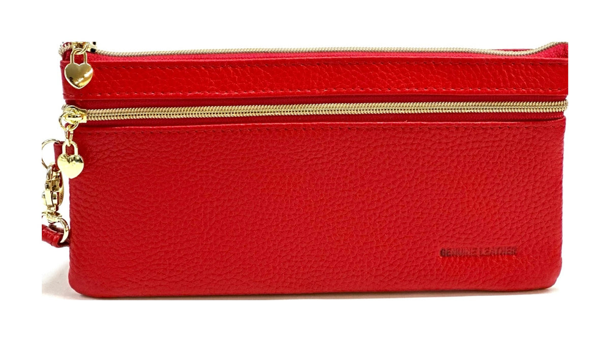 HE311 Red Wristlet Zip Wallet