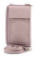 HE314 Lilac Leather Crossbody Phone Wallet