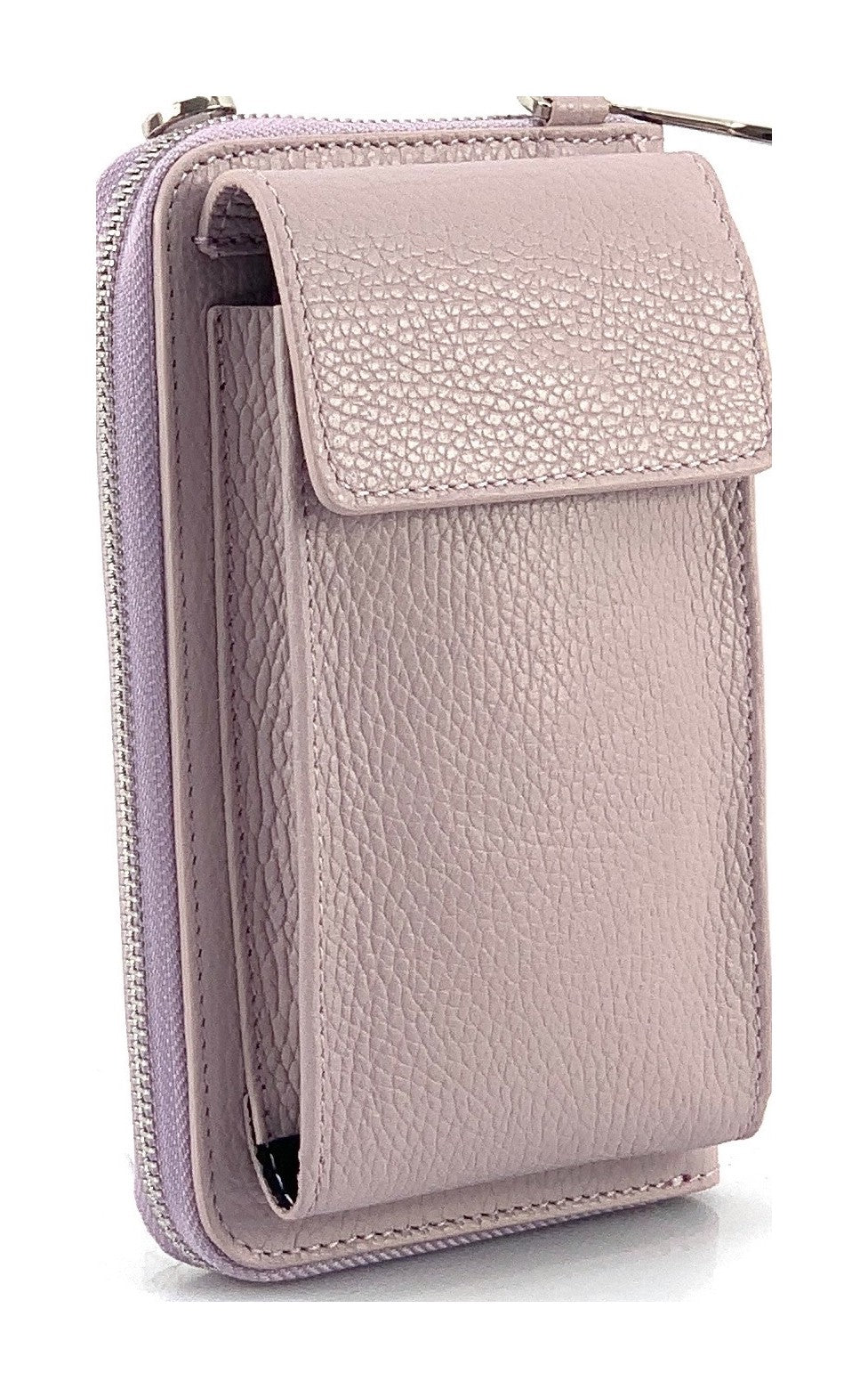 HE314 Lilac Leather Crossbody Phone Wallet