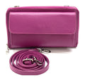 HE319 Magenta Leather Crossbody Phone Wallet