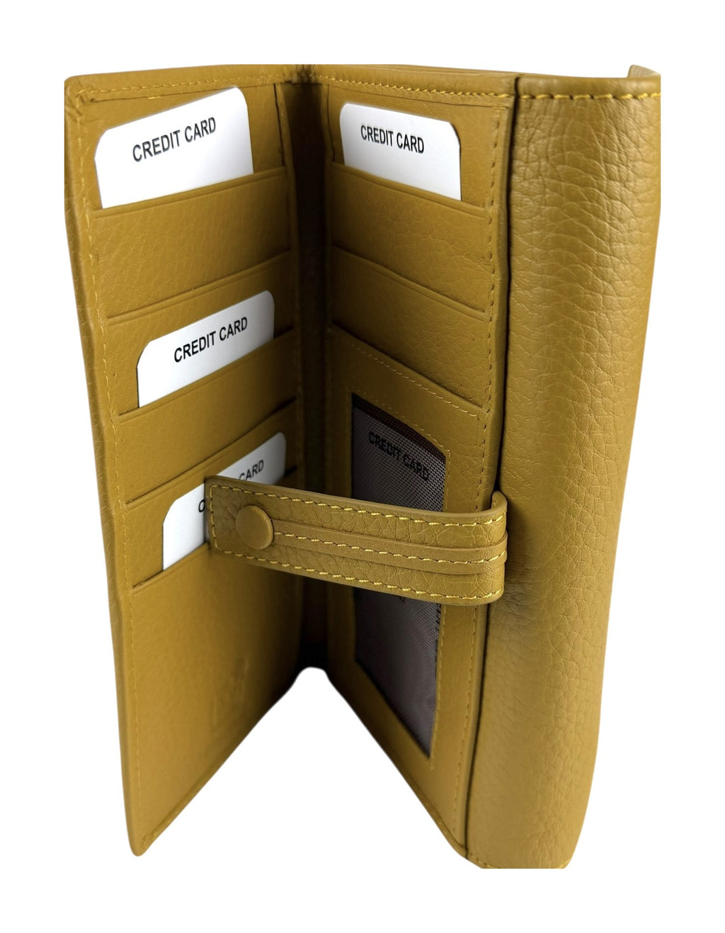 HE320 Mustard Accordion Snap Wallet