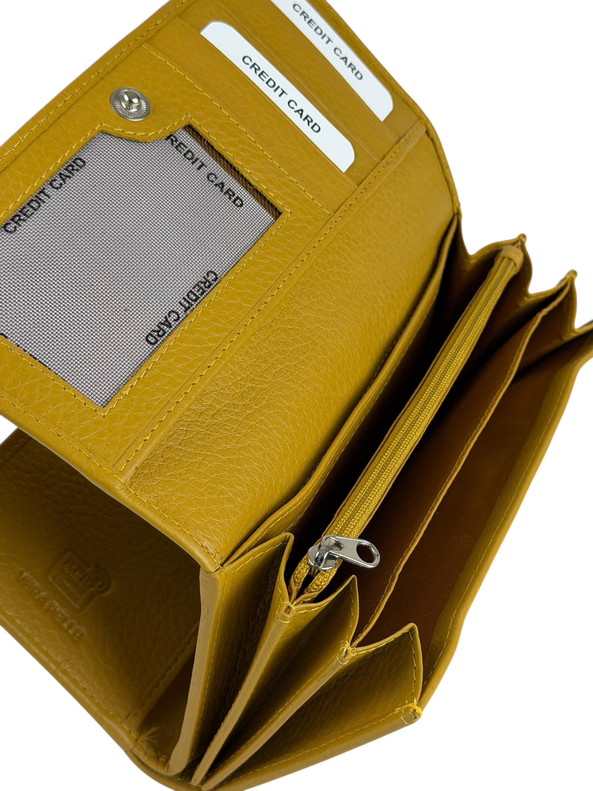 HE320 Mustard Accordion Snap Wallet