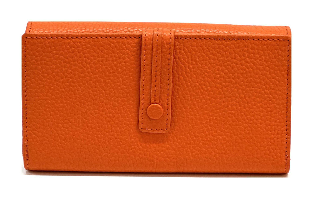 HE321 Orange Accordion Snap Wallet
