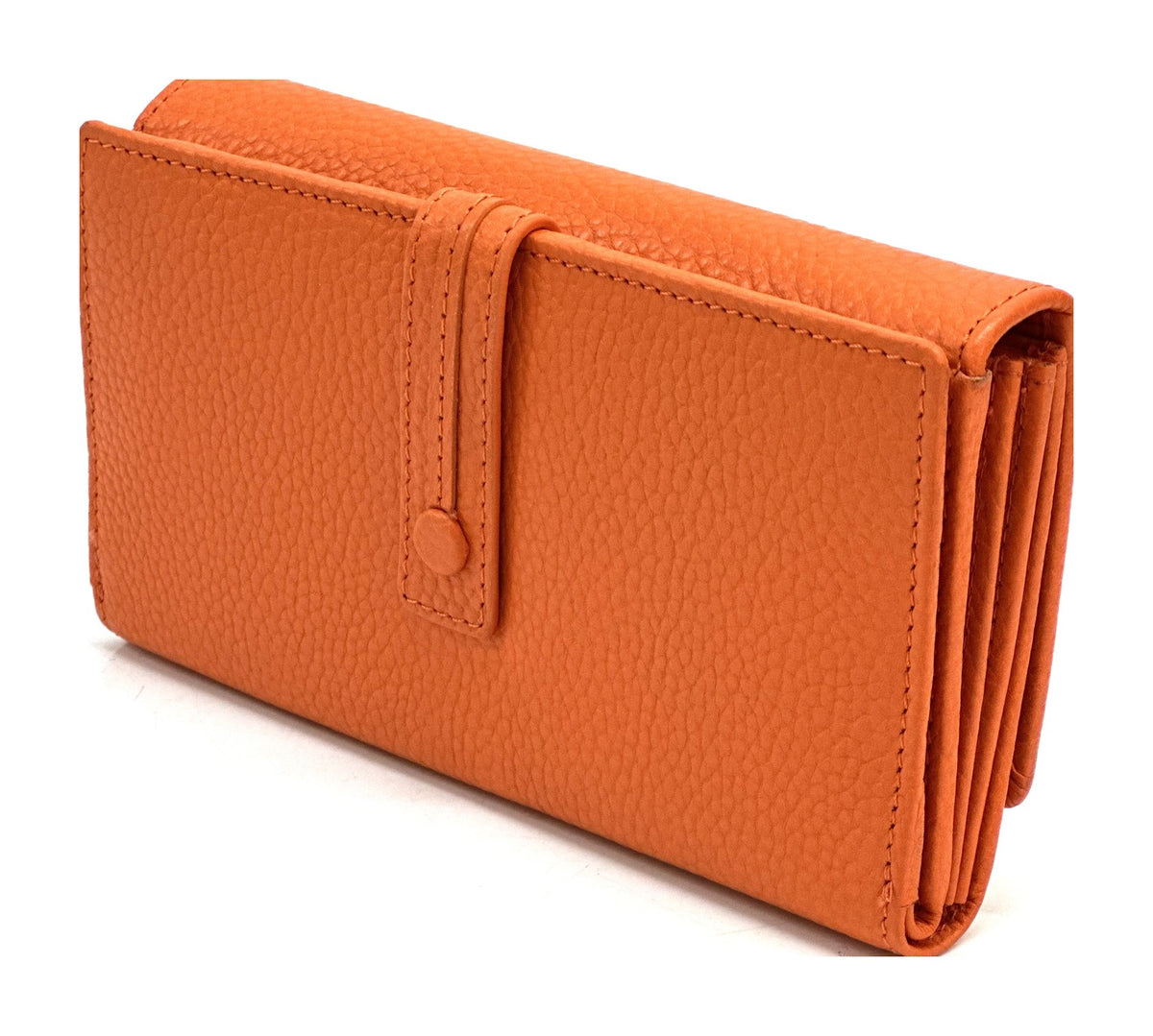 HE321 Orange Accordion Snap Wallet