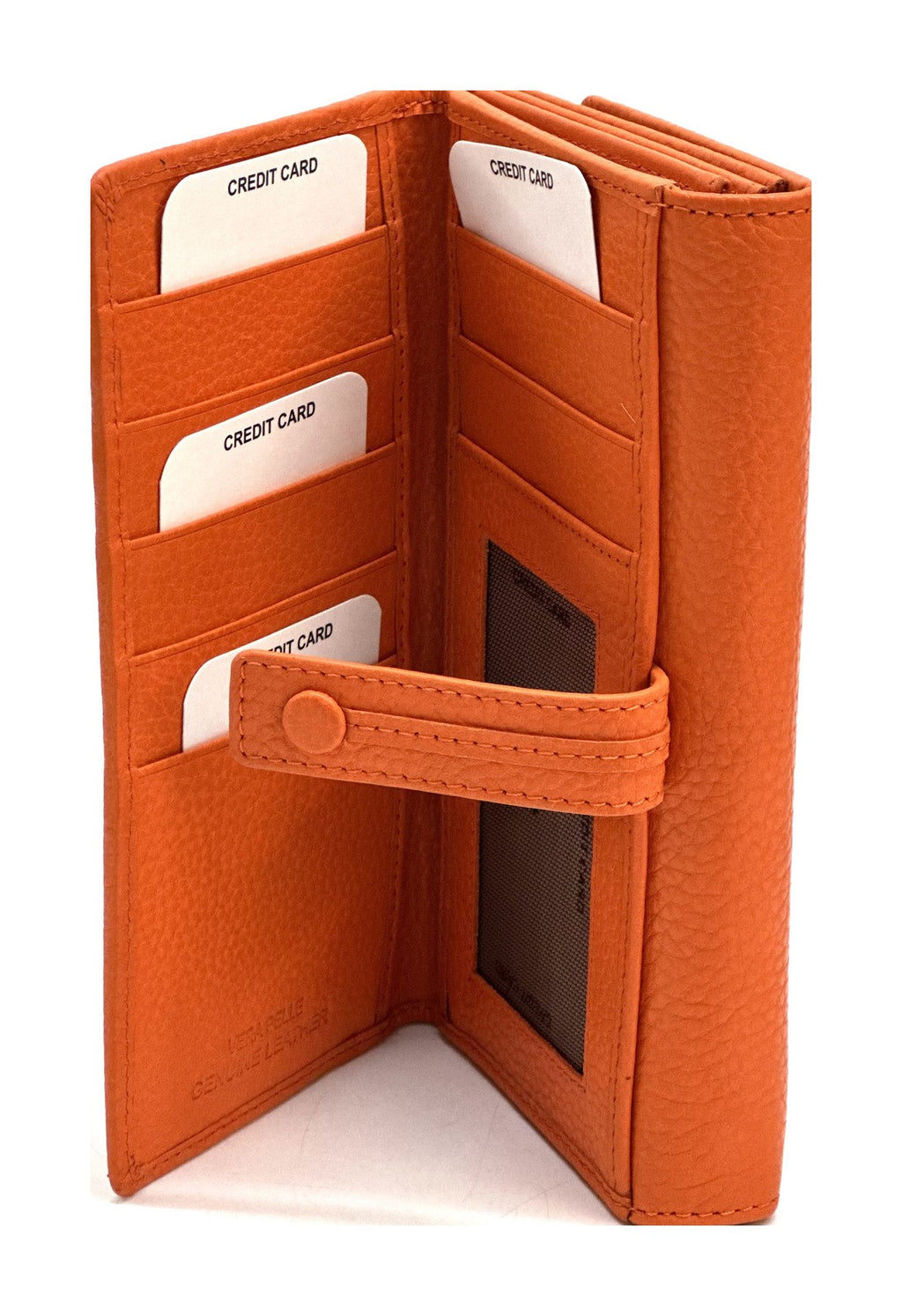 HE321 Orange Accordion Snap Wallet