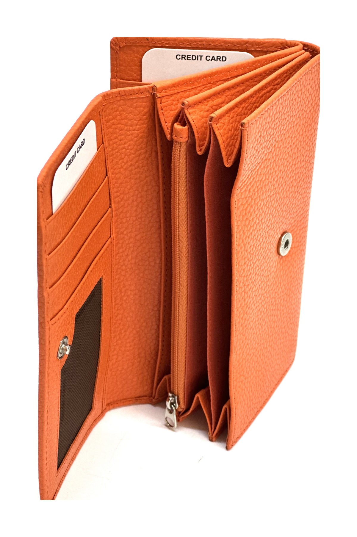 HE321 Orange Accordion Snap Wallet