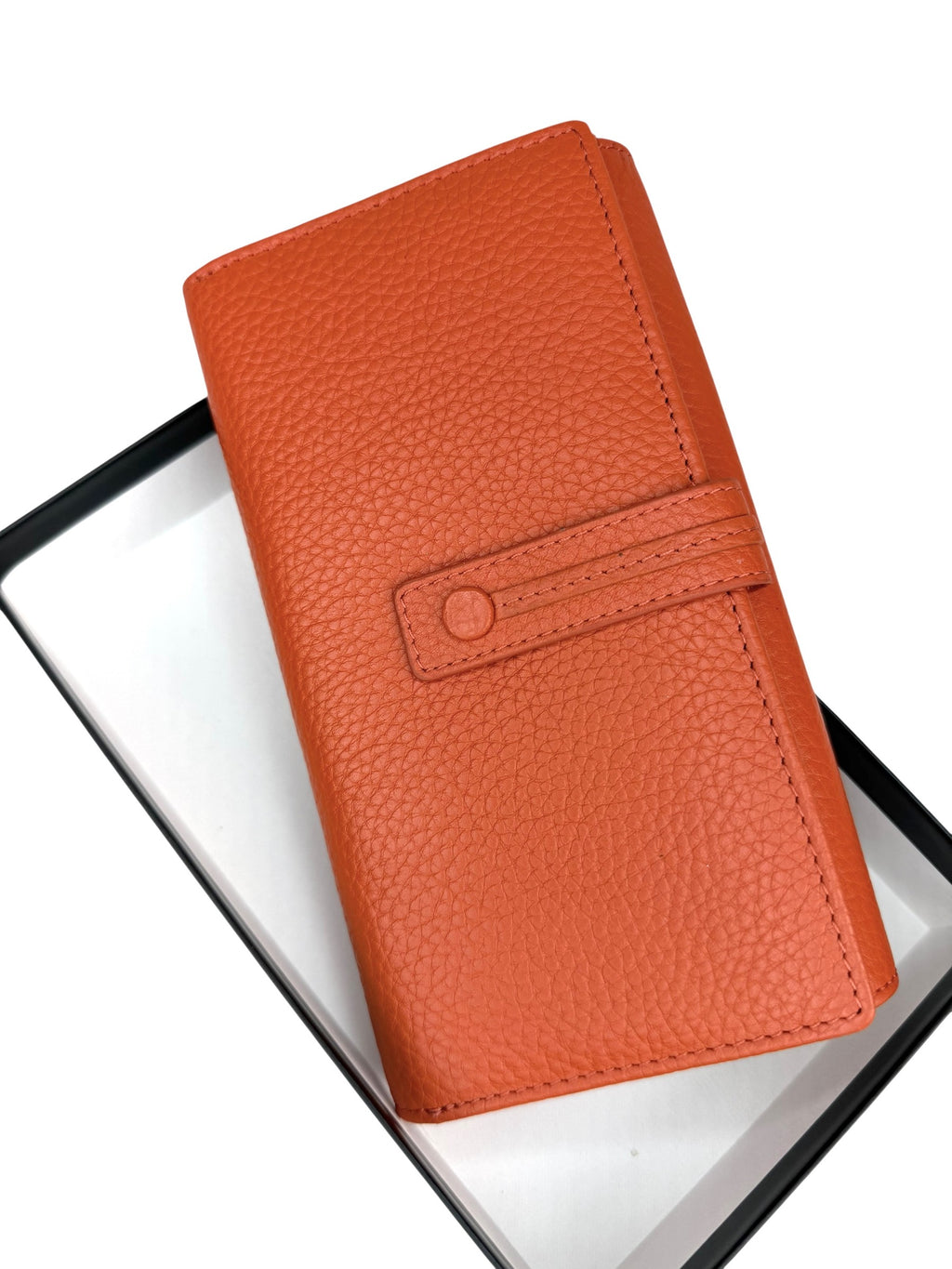 HE322 Papaya Orange Accordion Snap Wallet