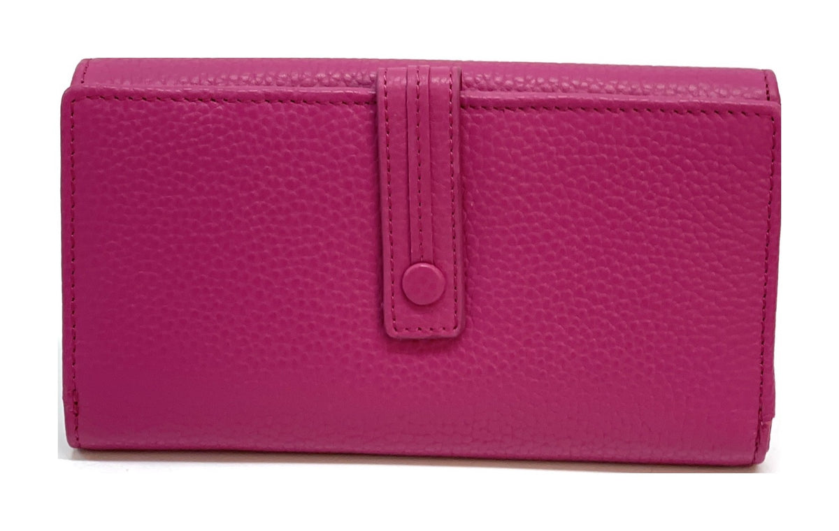 HE324 Fuchsia Accordion Snap Wallet