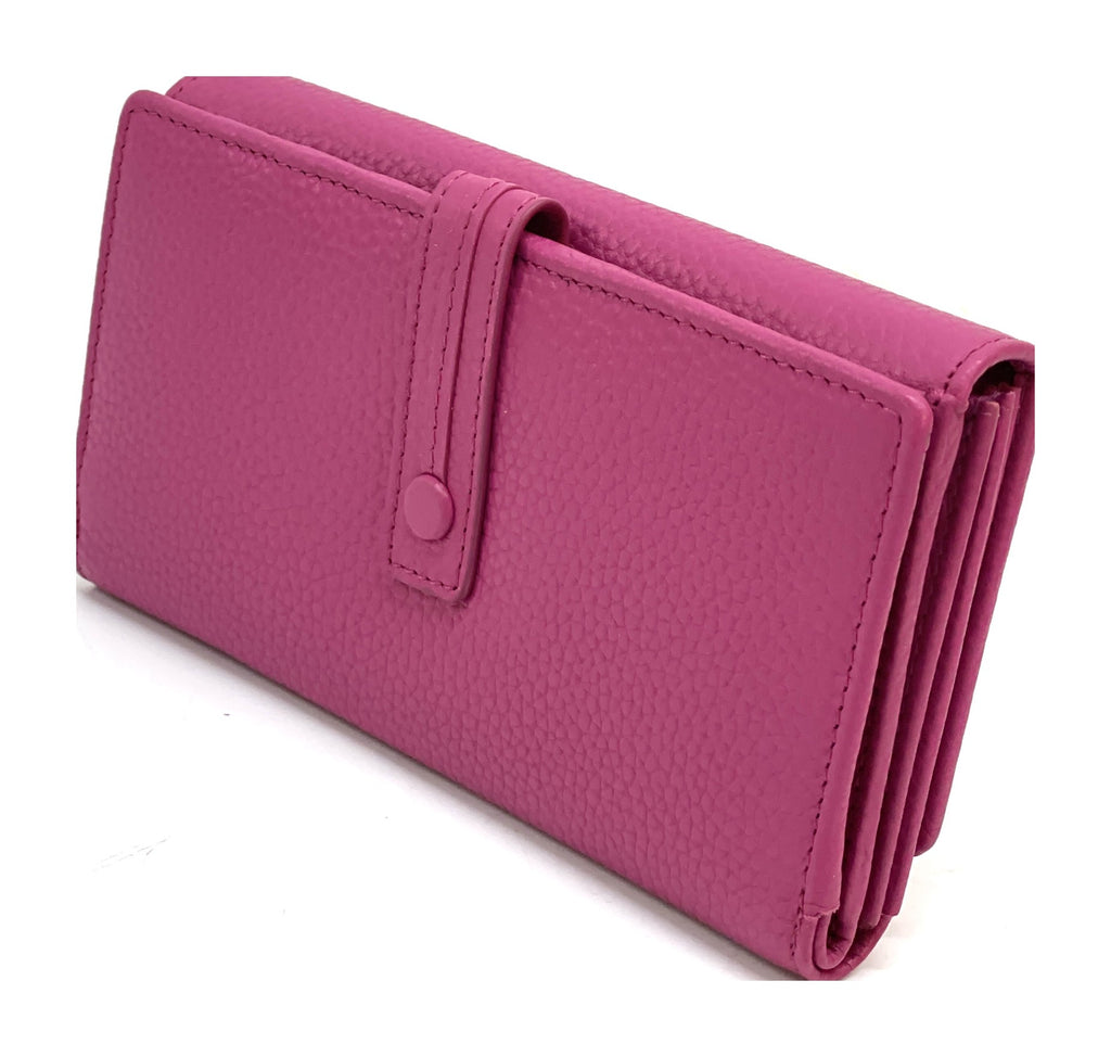 HE324 Fuchsia Accordion Snap Wallet