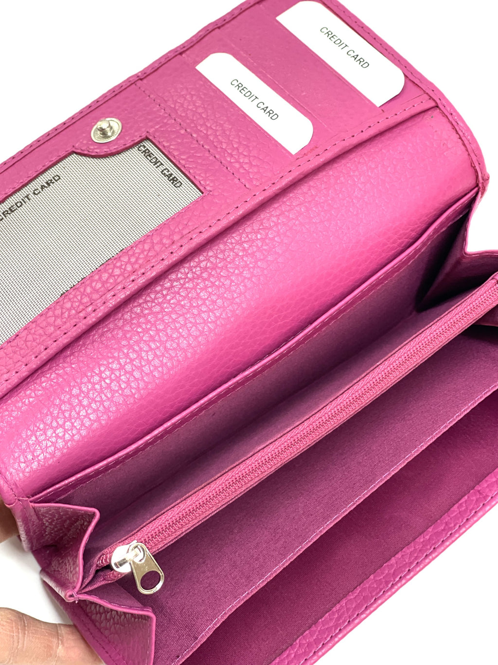 HE324 Fuchsia Accordion Snap Wallet