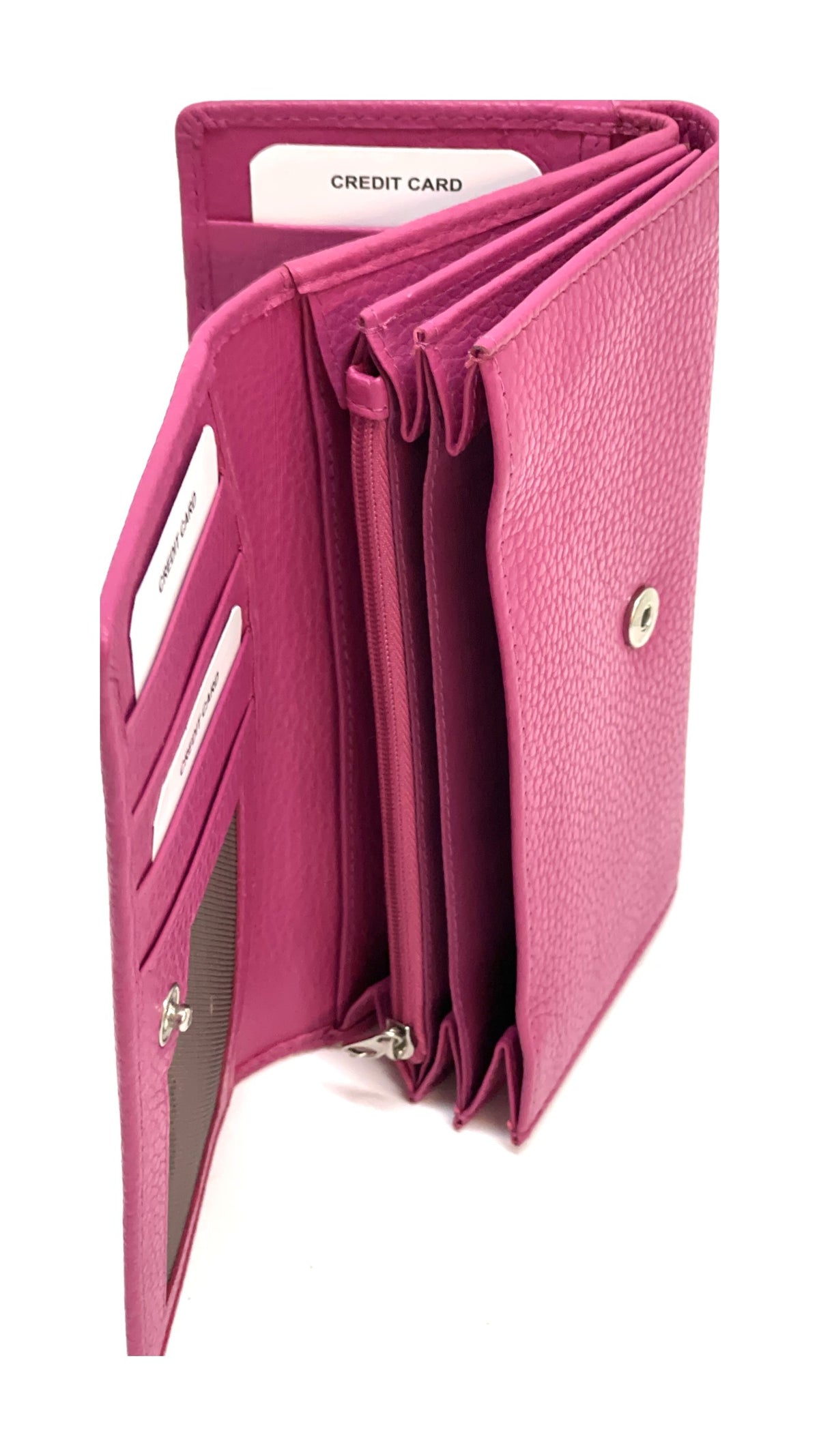 HE324 Fuchsia Accordion Snap Wallet