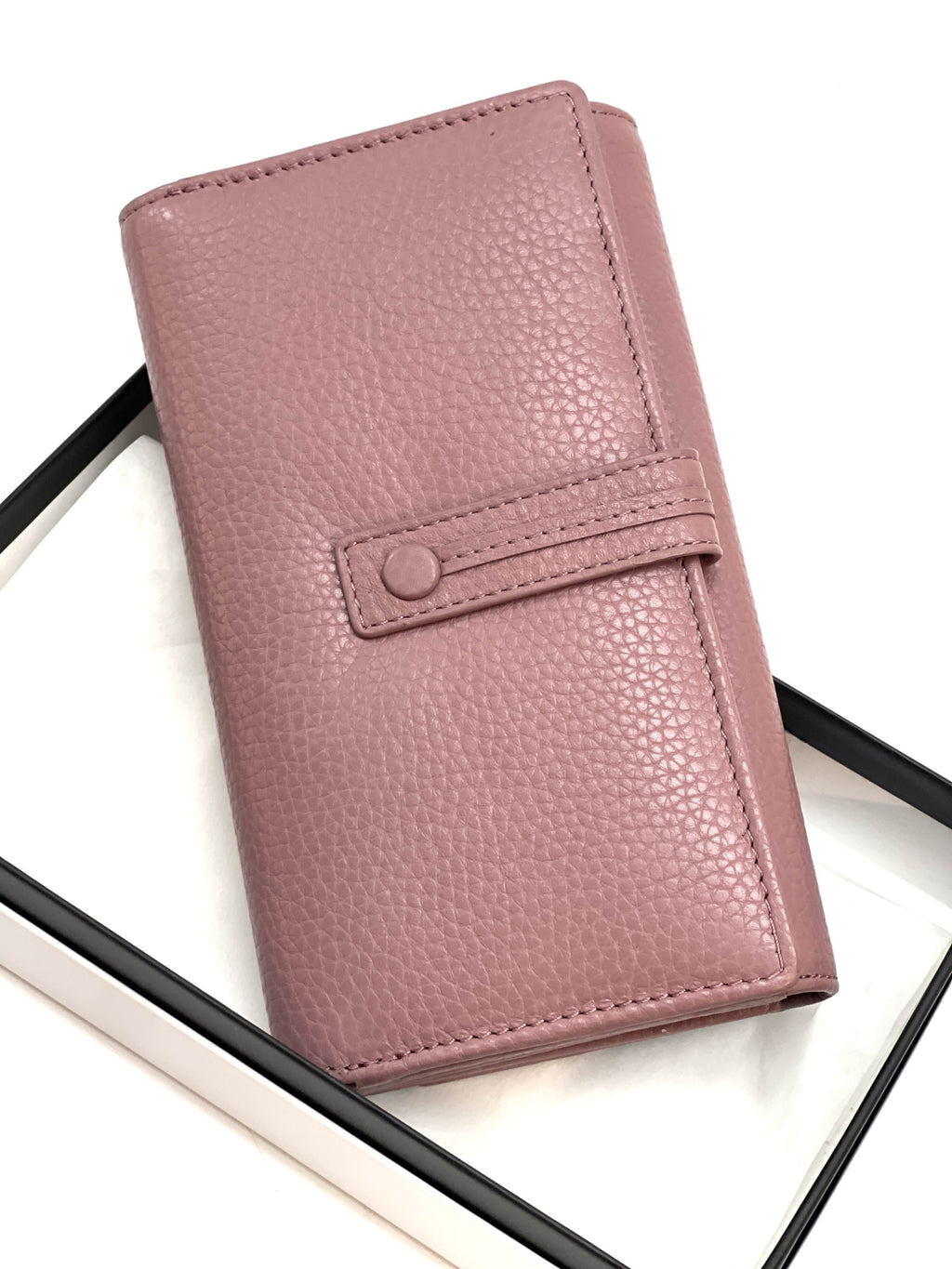 HE325 Dusty Rose Accordion Snap Wallet