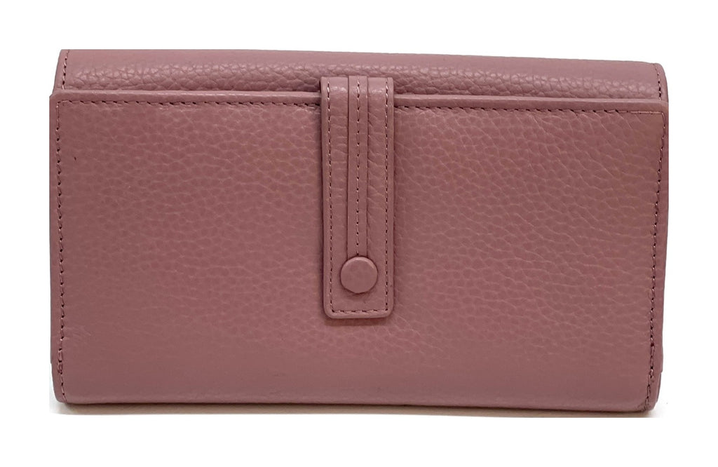 HE325 Dusty Rose Accordion Snap Wallet