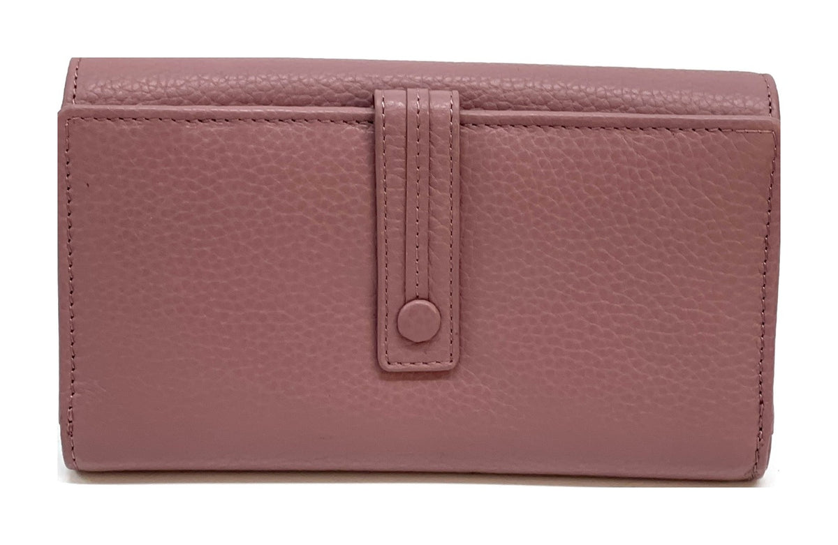 HE325 Dusty Rose Accordion Snap Wallet