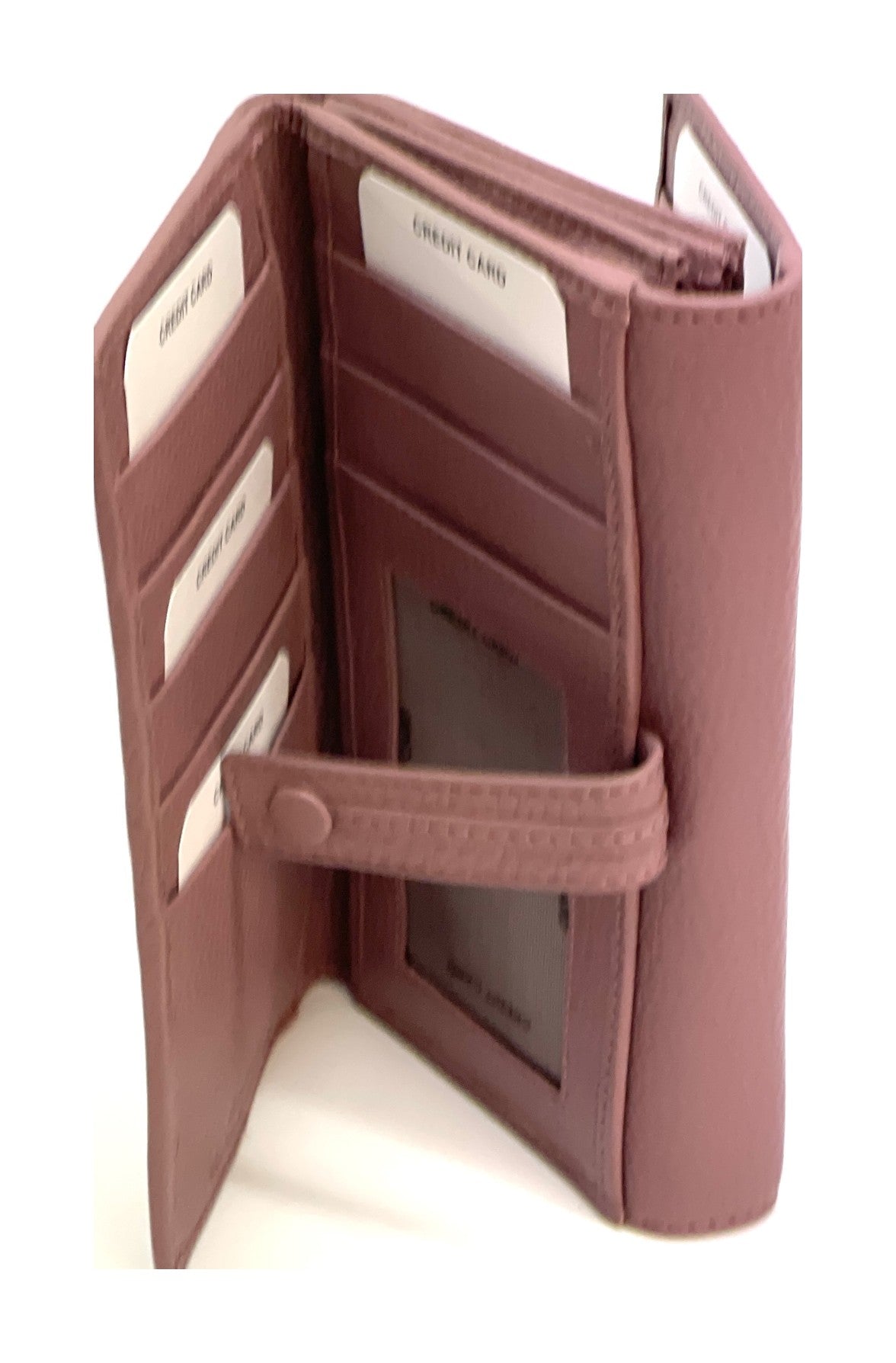 HE325 Dusty Rose Accordion Snap Wallet