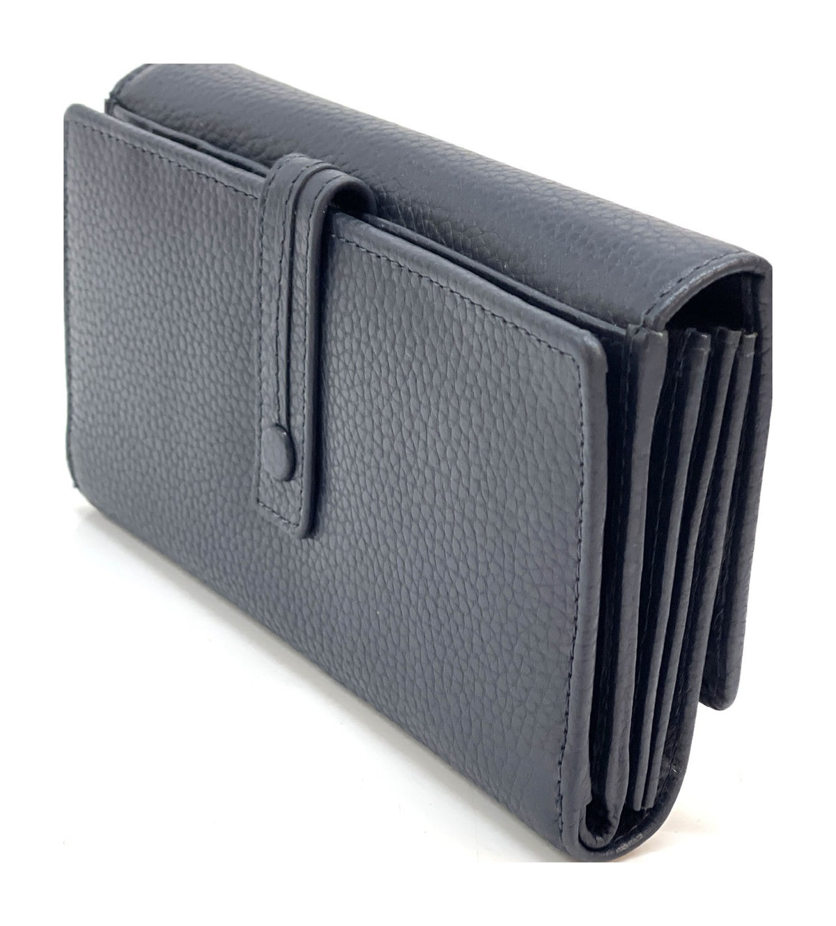 HE327 Navy Accordion Snap Wallet