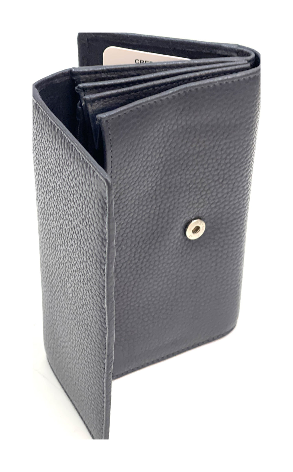 HE327 Navy Accordion Snap Wallet