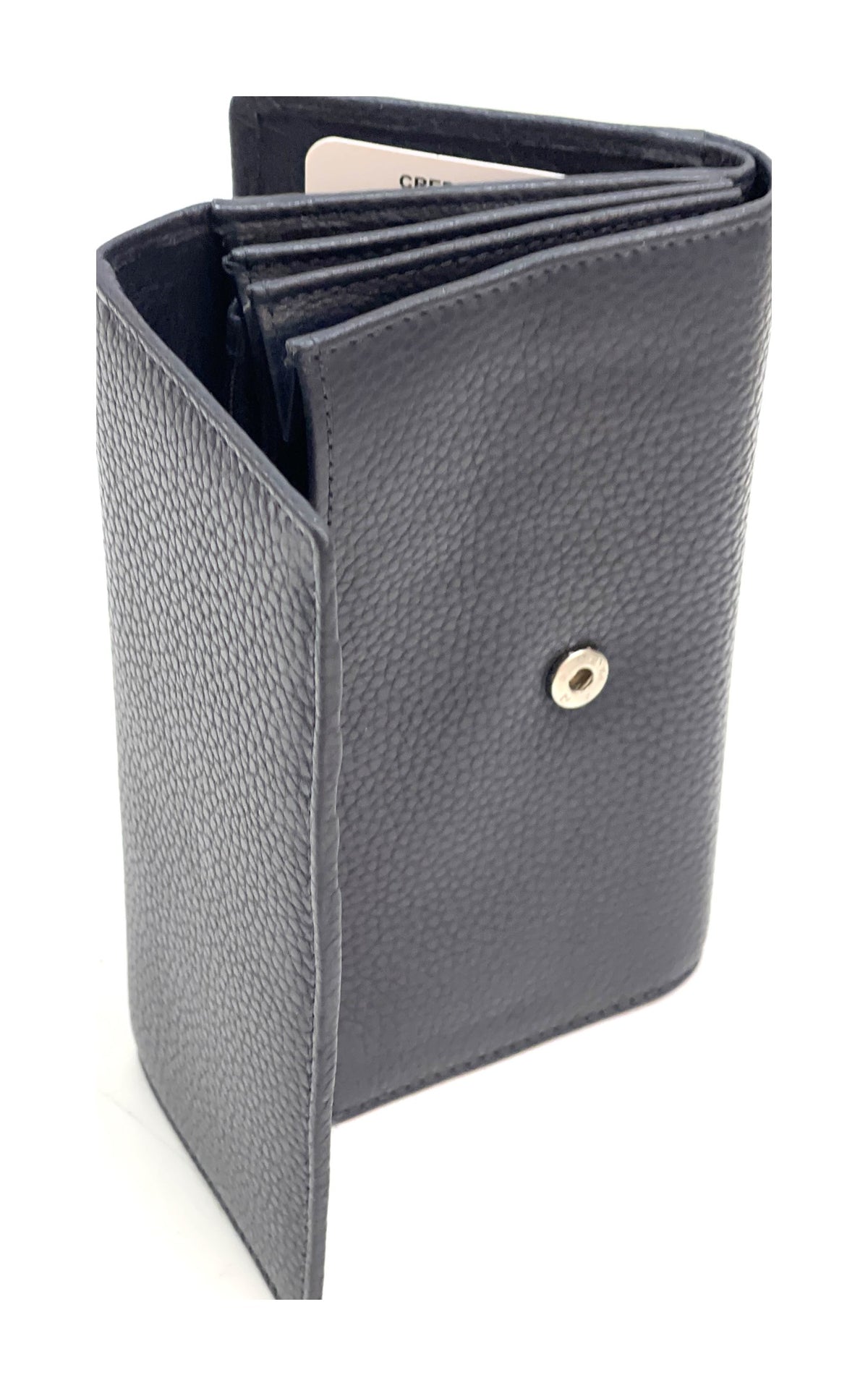 HE327 Navy Accordion Snap Wallet
