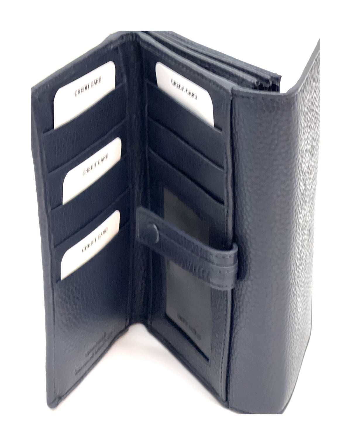 HE327 Navy Accordion Snap Wallet