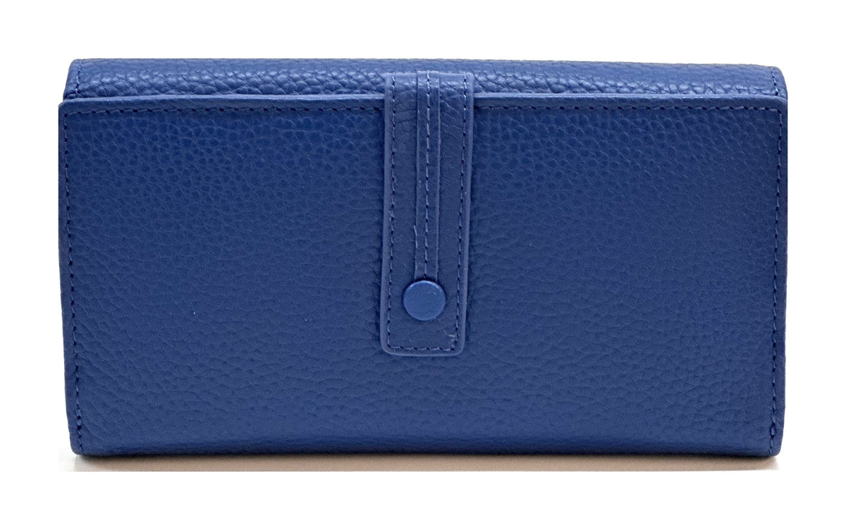HE328 Royal Blue Accordion Snap Wallet