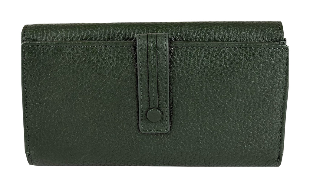 HE330 Forest Green Accordion Snap Wallet